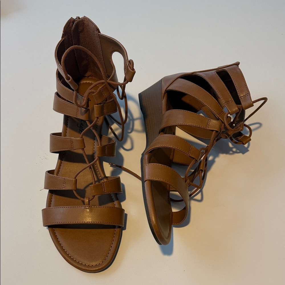 AE Brown Gladiator Sandals - Picture 2 of 2